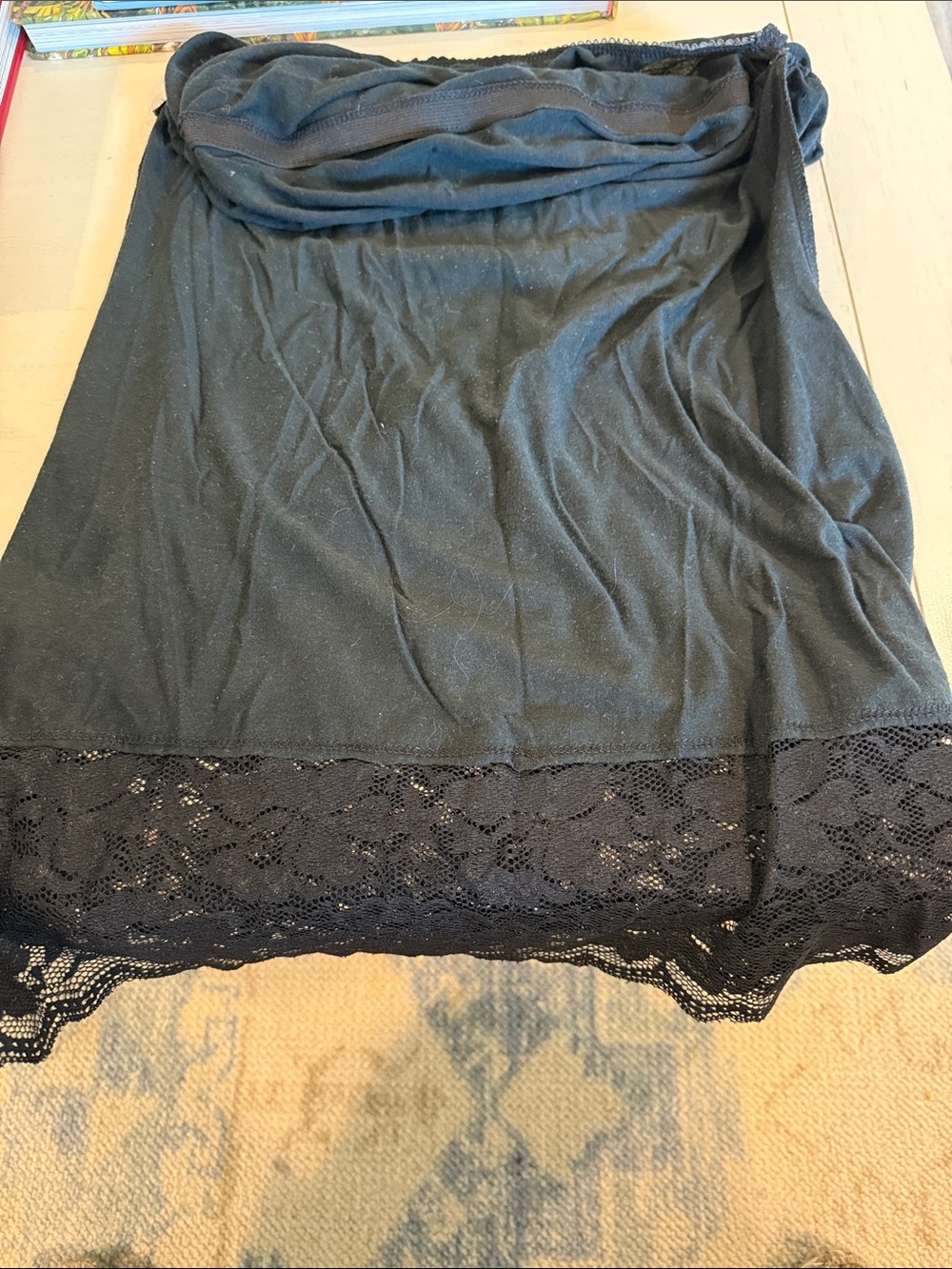Lily White Blouse with lace at bottom !